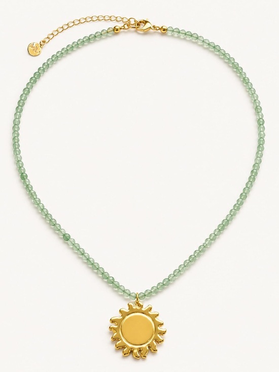 Mayamar Jewelry - NEW Mayamar Natural Green Beaded Gold Sun Pendant Necklace